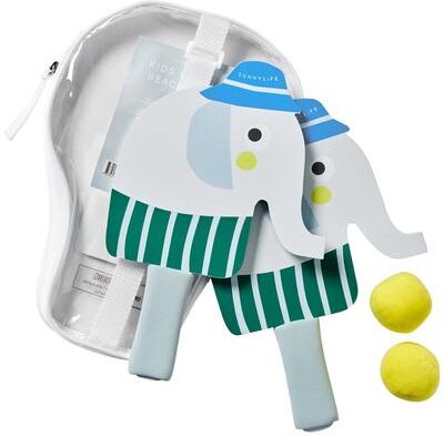 Sunnylife: Kids Velcro Beach Bats - Eli the Elephant - Grey & Yellow Game Set