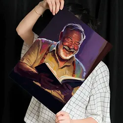 POSTER Ernest Hemingway In Voller Farbe Fotostil. A3 Rahmenlos