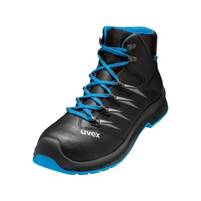 Sicherheitsstiefel UVEX "2 trend Stiefel" Gr. 40, schwarz (schwarz, blau), 40, Obermaterial: 100% Rindsleder Leather cow., Schuhe