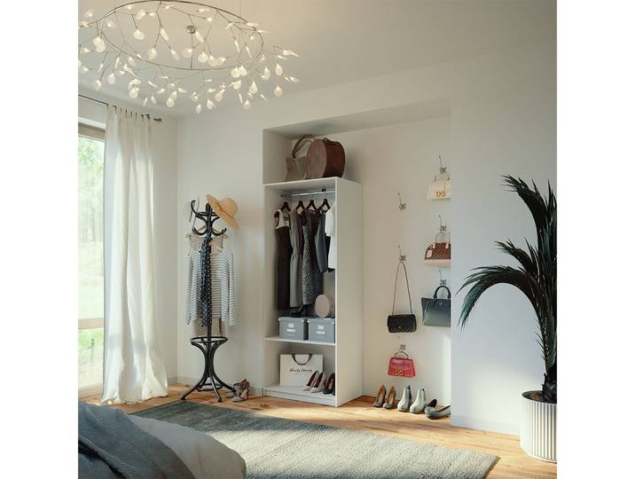 Vicco Kleiderschrank Elmo, Weiß, 80 x 200 cm (1-St)