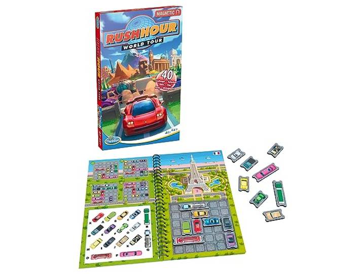 ThinkFun Rush Hour World Tour - Logikspiel ab 8 Jahre: Das magnetische Reise-Knobelspiel