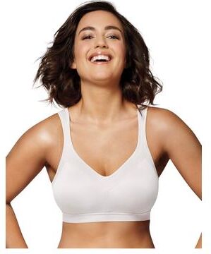 Plus Size Women's 18 Hour Active Breathable Comfort Wirefree Bra by Playtex in White (Size 38 B)