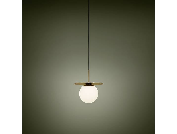 Suspension 18 x 18 x 150cm Argenté 1 Acier laqué Verre opalin E27