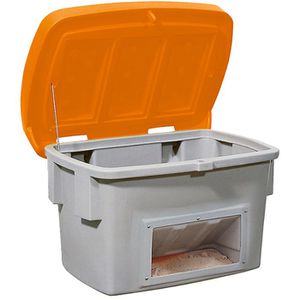 asecos Streugutbehälter 13306, 200 Liter, aus Polyethylen, mit Entnahmeöffnung