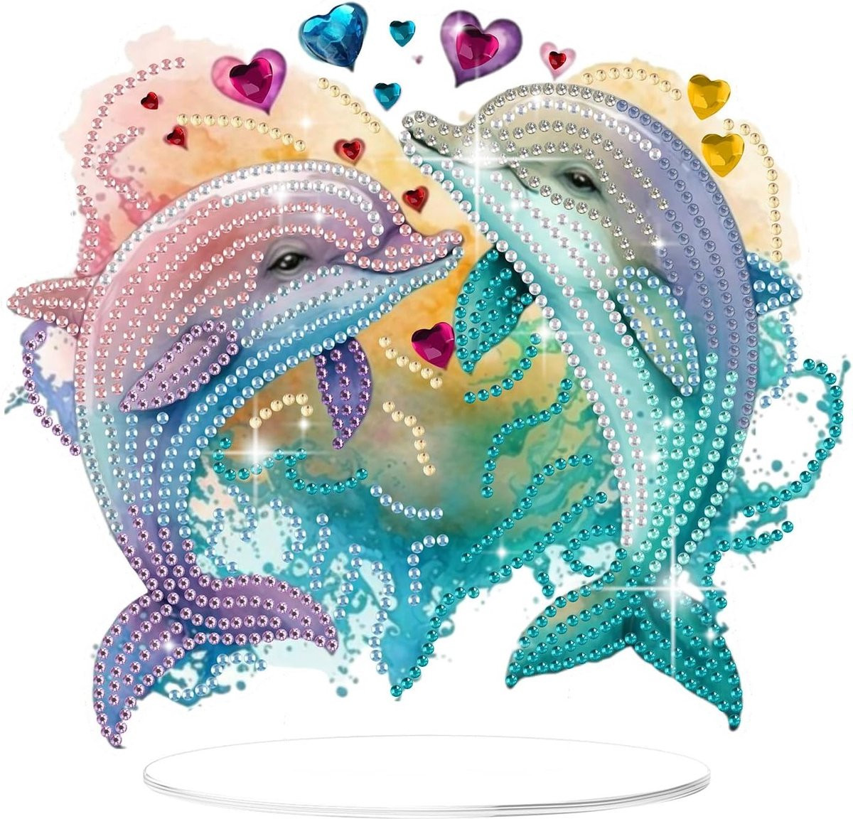 5D Diamant Schilderij Dolfijn - DIY Decoratieve Ambachtset voor Volwassenen en Kinderen met Canvas
