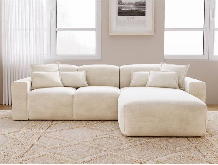 Ecksofa L-Form Rechts Moderne Ecksofa Leni Beige
