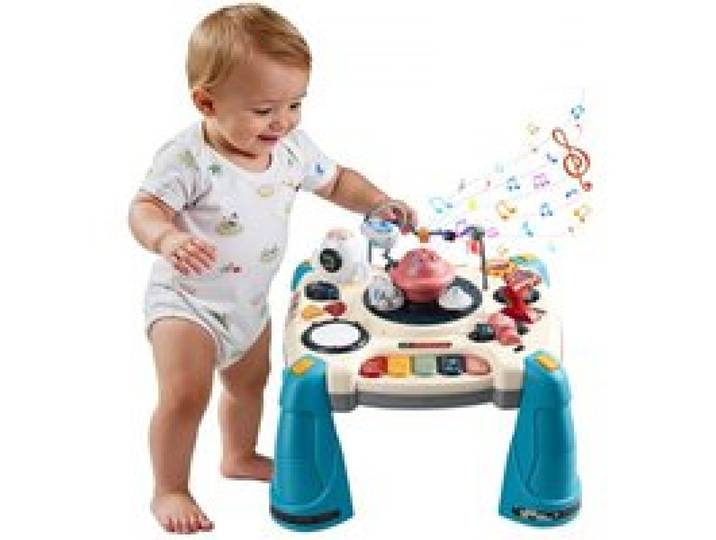 VEVOR Aktivitätstisch, Spieltisch inkl. 12 Spiele & 60 Klangquellen, Lerntisch mit Weltraumthema, Sanft Leuchtendem Sternenprojektor, Interaktiver Kindertisch, Entdeckertisch für Kinder 6-18 Monate