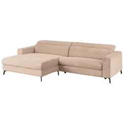 KAWOLA Sofa LAISKA Ecksofa Cord taupe Longchair links