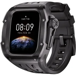 Für Apple Watch Series 10 46mm Hochwertiges Silikon Arm Band mit Metall Gehäuse
