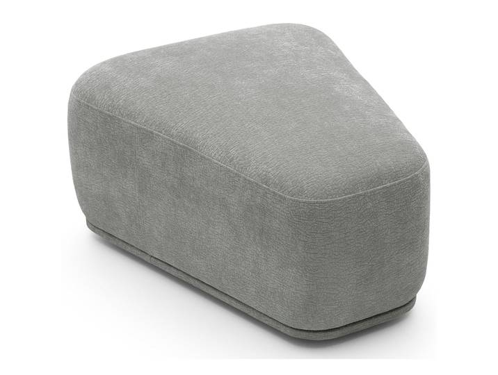 Modulares dreieckiges Pouf Bommo in grauem Chenille