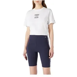 Tommy Hilfiger, Damen, Sporthose, Damen TJW Tape Cycle Shorts, Twilight Navy, S (S), Blau