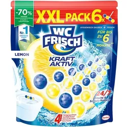 WC FRISCH WC-Duftspüler KRAFT AKTIV Lemon 6x 50,0 g gelb