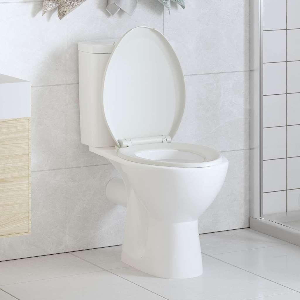 vidaXL Toiletzitting met zachte sluiting en snelkoppelingssysteem, wit