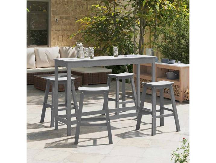 vidaXL Garten Bar Set 4 stk. Hellgrau HDPE