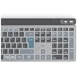 Hama WK-750 Tastatur kabellos grau (DE, Kabellos), Tastatur, Grau, Blau, Schwarz