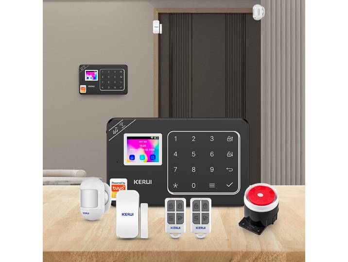 Système d'alarme domestique KERUI W184 4G/WiFi, kit de protection de sécurité pour la maison, application intelligente Tuya, télécommande, alarme antivol 433mhz