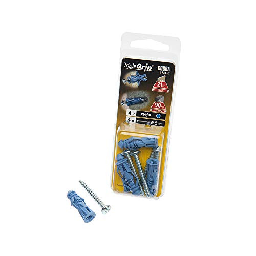 Cobra 5mm TripleGrip Universele Gipsplaat Muurbevestiging 4 stuks