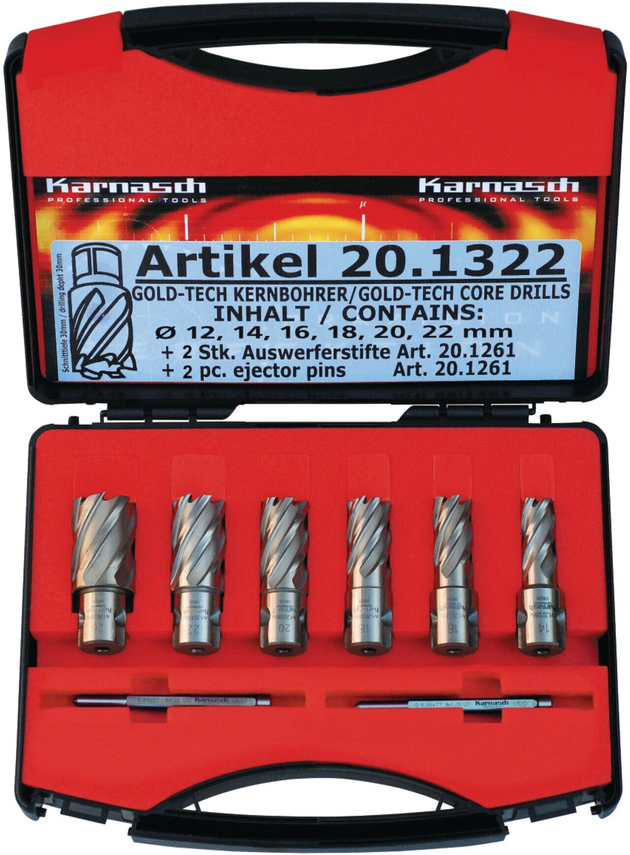 metallkraft Kernbohrer-Set GOLD-LINE 30-teilig (38720.1322)