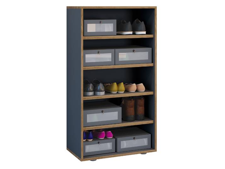 Schuhregal VCM Holz Regal Schuhschrank Schuhregal Salia B60 , grau (anthrazit), Regale, Schuhregal