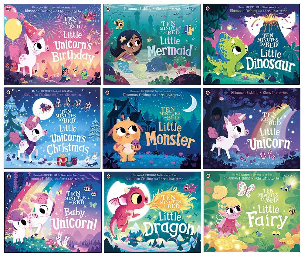 Penguin Ten Minutes to Bed Series 9 Books Collection Set by Rhiannon Fielding – Little Dinosaur, Little Unicorn & Bedtime Story Collection for Kids
