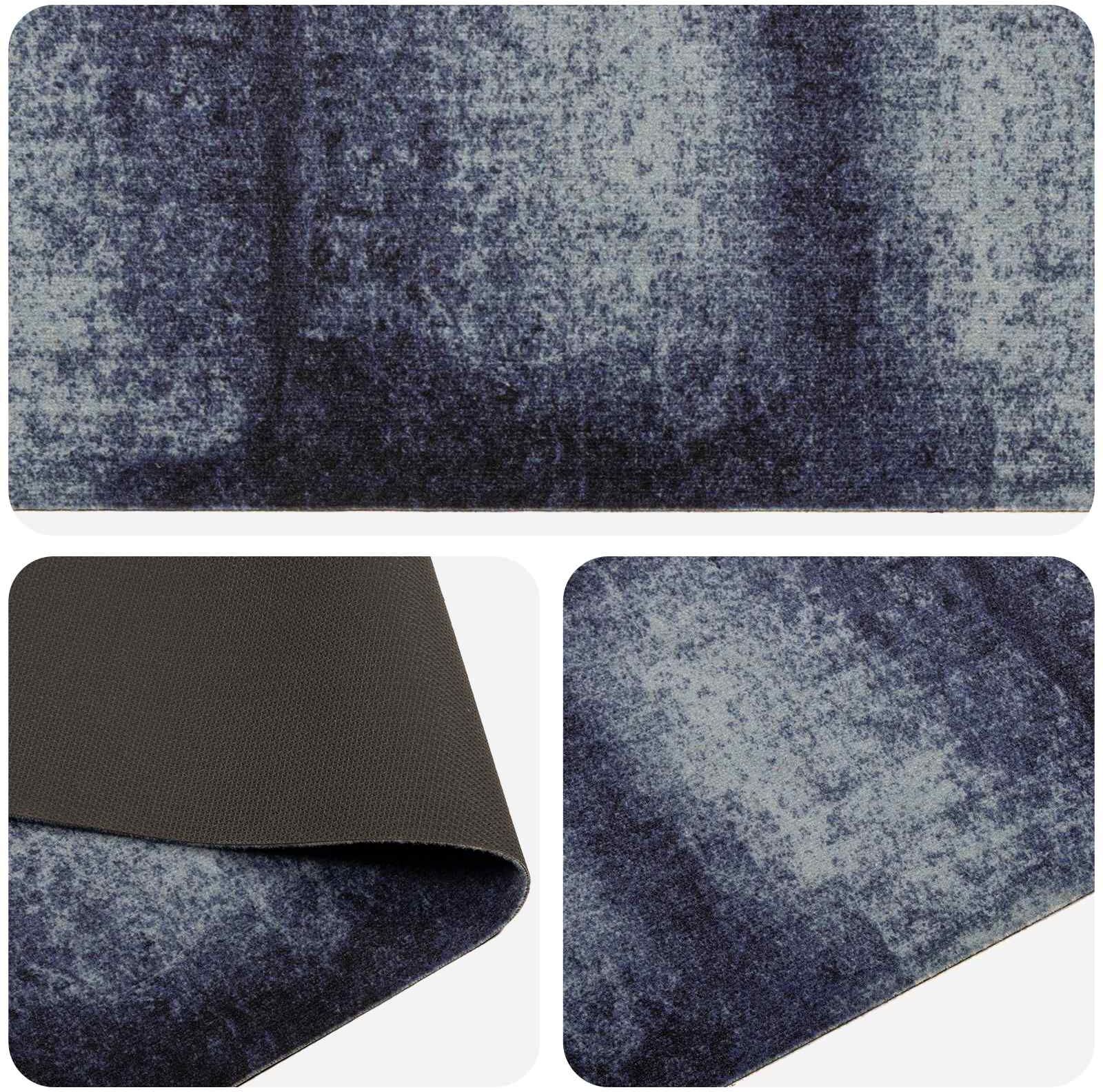 vidaXL Tapis de Cuisine Ombre bleue 300 x 60 cm 100% Polyamide Lavable