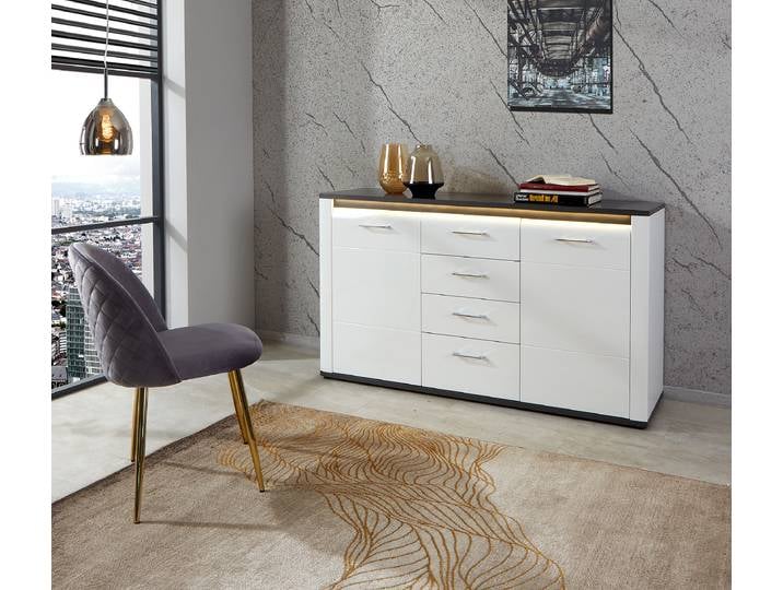 Beleuchtetes Sideboard 156 x 86 x 41cm Weiß