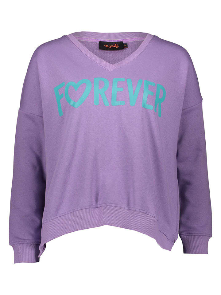 miss goodlife Sweatshirt "Forever" in Lila - XL