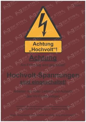 Swstahl Warnschild 07336l