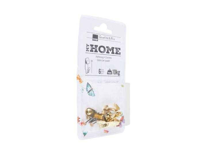 My Home Halterungen Gold 23 mm 10 kg 6 Stück