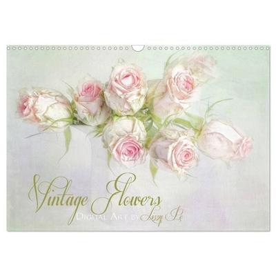 Vintage Flowers (Wandkalender 2027 DIN A3 quer), CALVENDO Monatskalender