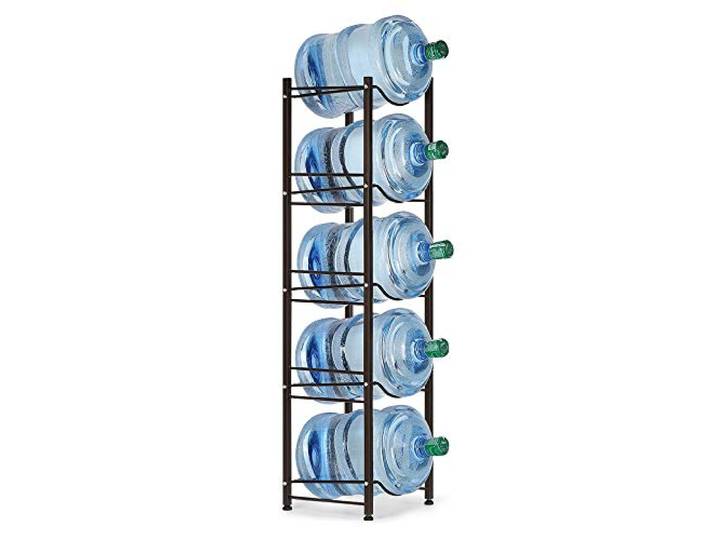 BTY Wasserkühler, Krug, 5 Etagen, Edelstahl, robust, abnehmbar, Wasserflaschen-Aufbewahrungsregal, Organizer für 1,7 l Wasserkrughalter für Zuhause, Büro, Küche, Pausenraum