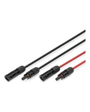 DIGITUS Solarkabel Verlängerung 15m 6mm² MC4-Anschluss PV-Kabel 1500V DC UV-beständig & wetterfest 2 Kabel 1x Schwarz Rot 15 m (DK-SCEC66-0150)