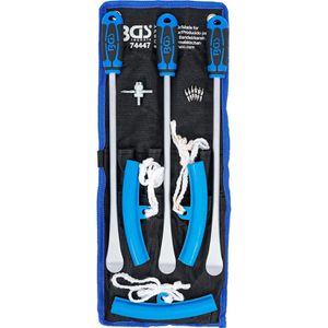 BGS-technic Montiereisen 74447, 13-teilig, 370 mm Länge, mit Kantenschutz-Satz & Ventilen