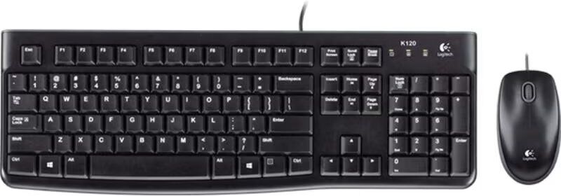Logitech Mk120 Combo De Teclado Y Ratón Óptico Con Cable Usb Distribución Italiana Negro Talla Única Unisex