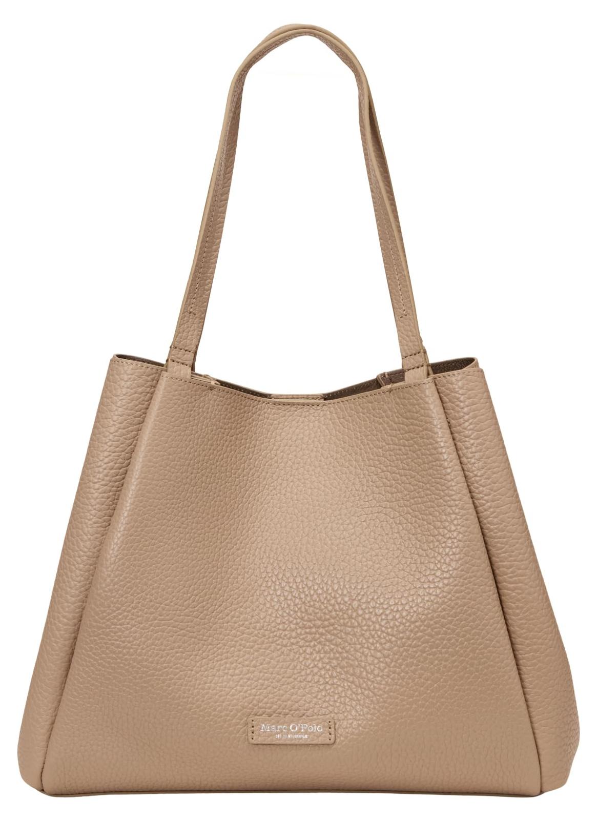 Marc O'Polo Leder Schultertasche Biana Shopper Earthy Taupe beige