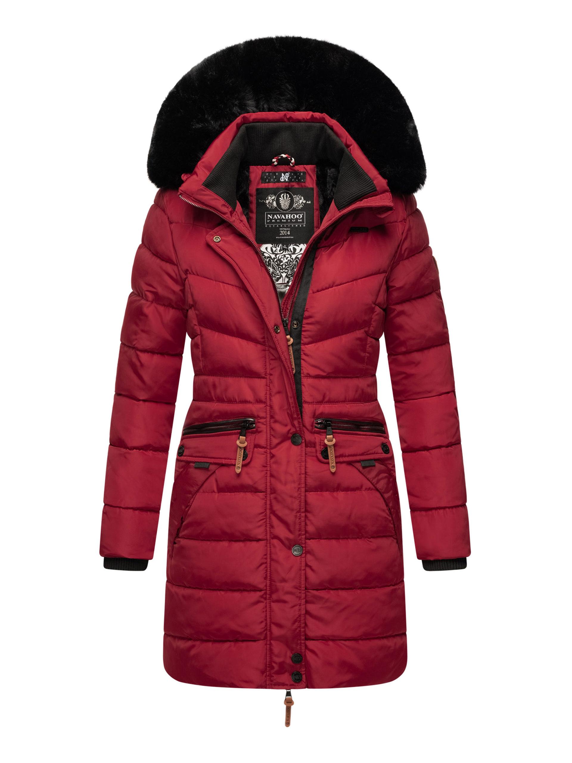 Navahoo Damen Winterjacke Paula – Extra Warm, Wasserabweisend & Mit Abnehmbarem Kunstfellkragen