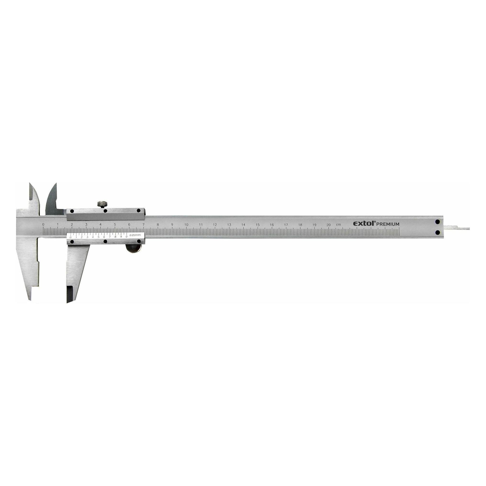 Extol Gleitskala aus Metall, zwei Arten von Backen für verschiedene Arten von Messungen, Tiefenmesser (15 cm) (EX3425)