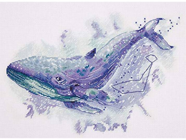 PANNA Borduurpakket Walvis sterrenbeeld MT-1961 - Kruissteek - Borduren voor volwassenen - Aida