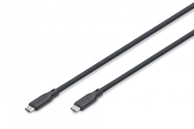 Digitus USB Silikon Kabel, USB 20Gbps, 2m, schwarz AK-300344-020-S