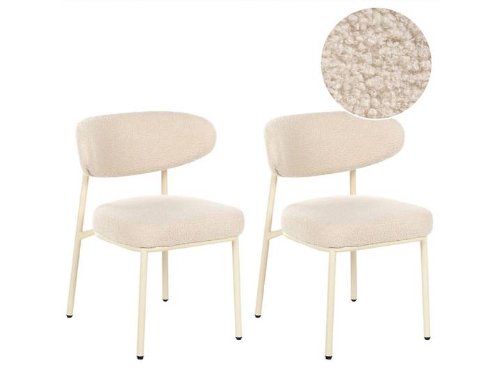 ESSZIMMERSTUHL 2er-Set Bouclé Hellbeige Unity