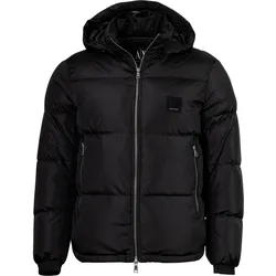 A|X ARMANI EXCHANGE Herren Daunenjacke - Steppjacke mit Kapuze, Reißverschluss, Echte Daunen, Warm Gefüttert Schwarz / S