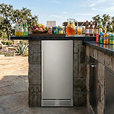 Yeego 14.8 Inch 80 Cans Outdoor/ Indoor Beverage Refrigerator, Built In/ Freestanding Beverage Cooler/ Fridge