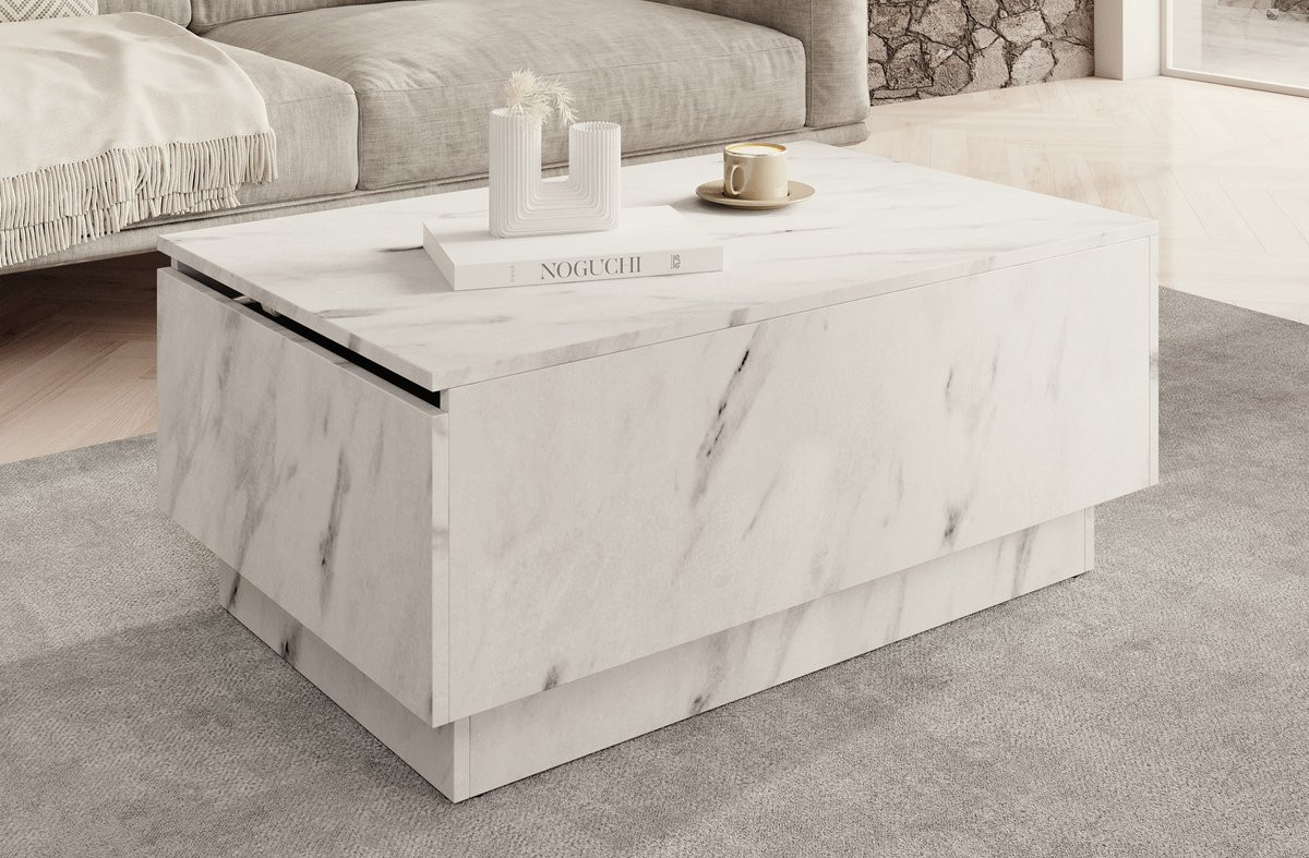 Meubella Salontafel Micha Wit marmerlook 90 cm