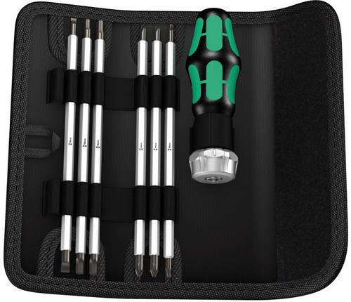 Wera Kraftform Kompakt Vario RA Werkstatt Wechselklingen-Set 7teilig Schlitz, Kreuzschlitz Phillips, Kreuzschlitz Pozidriv