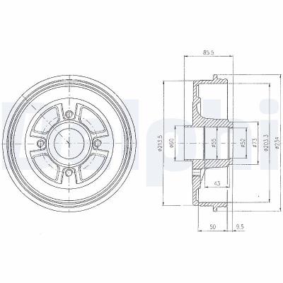 Delphi Bremstrommel [Hersteller-Nr. BF380] für Renault