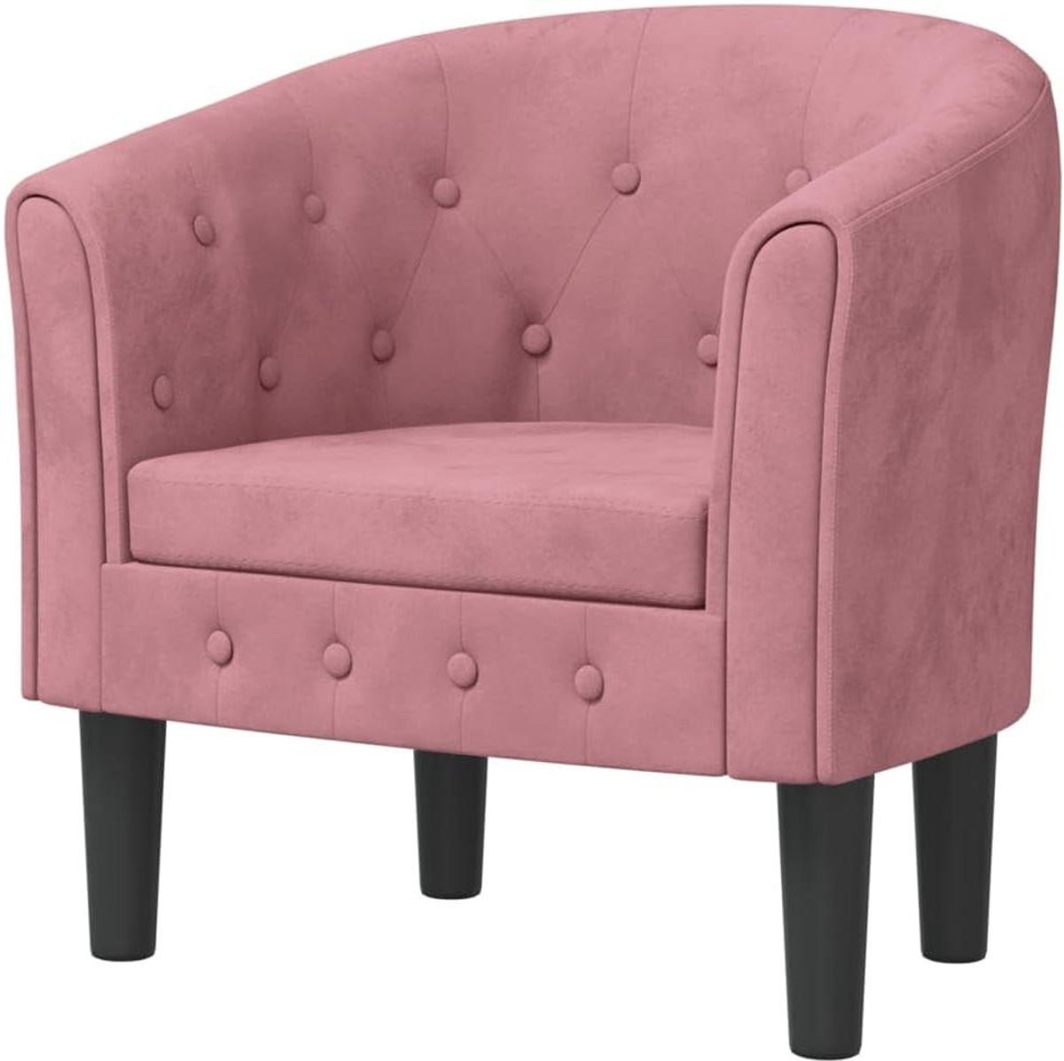 Kuipstoel Velvet Fauteuil in Roze met Zachte Velvet Stof