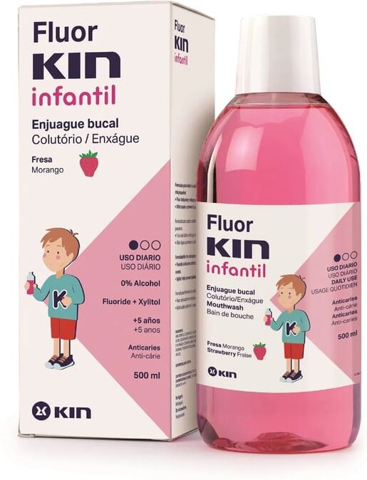 Kin Flúor Infantil Colutório Morango 500 ml