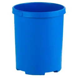 PROREGAL Praktischer runder Kunststoff Papierkorb | 50 Liter, HxØ 49x43cm | Rollen nachrüstbar | Blau