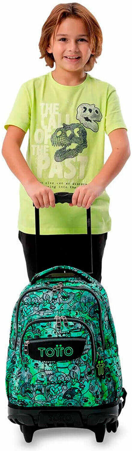 Totto ruedas bomper renglones mochila deporte Verde (UNICA)