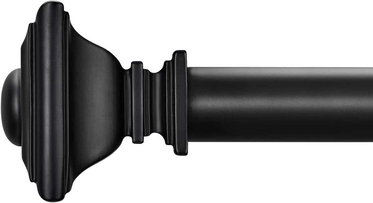 Gordijnroede Set Zwart - Verstelbare Vensterstang voor Ramen - Lengte: 71-112 cm